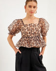 Estella Leopard Puff Sleeve Top