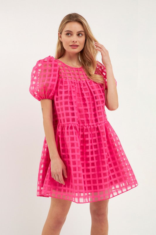 Karol Checkered Sheer Dress
