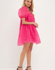 Karol Checkered Sheer Dress