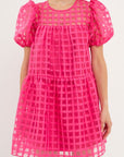 Karol Checkered Sheer Dress