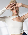 Abigail One Shoulder Top in Ivory