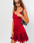 Petal Satin Mini Dress