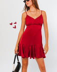 Petal Satin Mini Dress