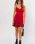 Petal Satin Mini Dress