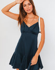 Petal Satin Mini Dress
