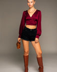 Fawn Satin Crop Top