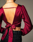 Fawn Satin Crop Top