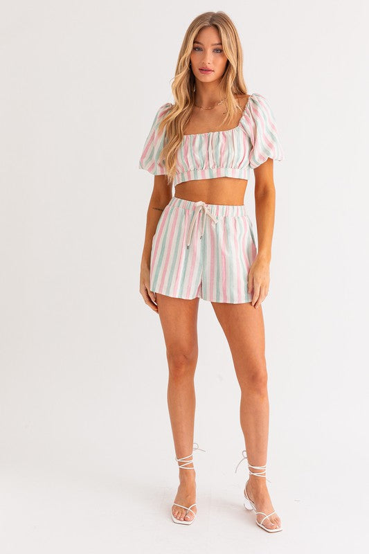 Zelda Stripe Crop Top