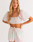Zelda Stripe Crop Top