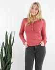 Carmel L/S Button Top