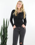 Carmel L/S Button Top