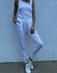 Izzy Paperbag Jogger in White