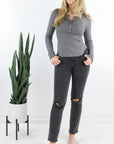 Carmel L/S Button Top