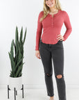 Carmel L/S Button Top