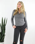 Carmel L/S Button Top