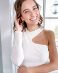 Nickie One Shoulder Top in White