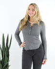 Carmel L/S Button Top