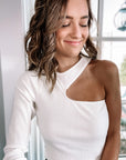Nickie One Shoulder Top in White