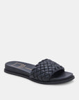 Grazie Woven Slide Sandal in Black