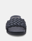 Grazie Woven Slide Sandal in Black