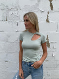 Shelly Knot Tee in Sage