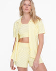Terry Checkered Crop Top