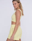 Terry Checkered Crop Top