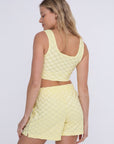Terry Checkered Crop Top