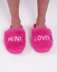 Wine Lover Fuzzy Slippers
