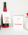 SANTA'S FAVORITE HELPER- GOLD FOIL STEMLESS WINE GLASS