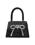 Sabrina Black Mini Velvet Top Handle Bag
