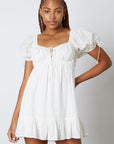 Dana Puff Sleeve Dress in White