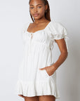 Dana Puff Sleeve Dress in White