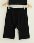 Rosie Ribbed Biker Short in Black