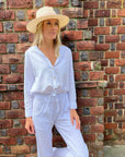Palmer Gauze Button Down Top