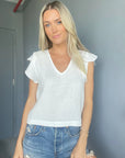 Toni Ruffle Sleeve Top in White