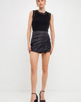 Charley Satin Pleated Skort