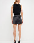 Charley Satin Pleated Skort