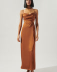 Marva Cowel Neck Midi Dress