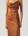 Marva Cowel Neck Midi Dress