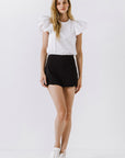 Barbra Puff Sleeve Tee in White