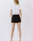 Barbra Puff Sleeve Tee in White
