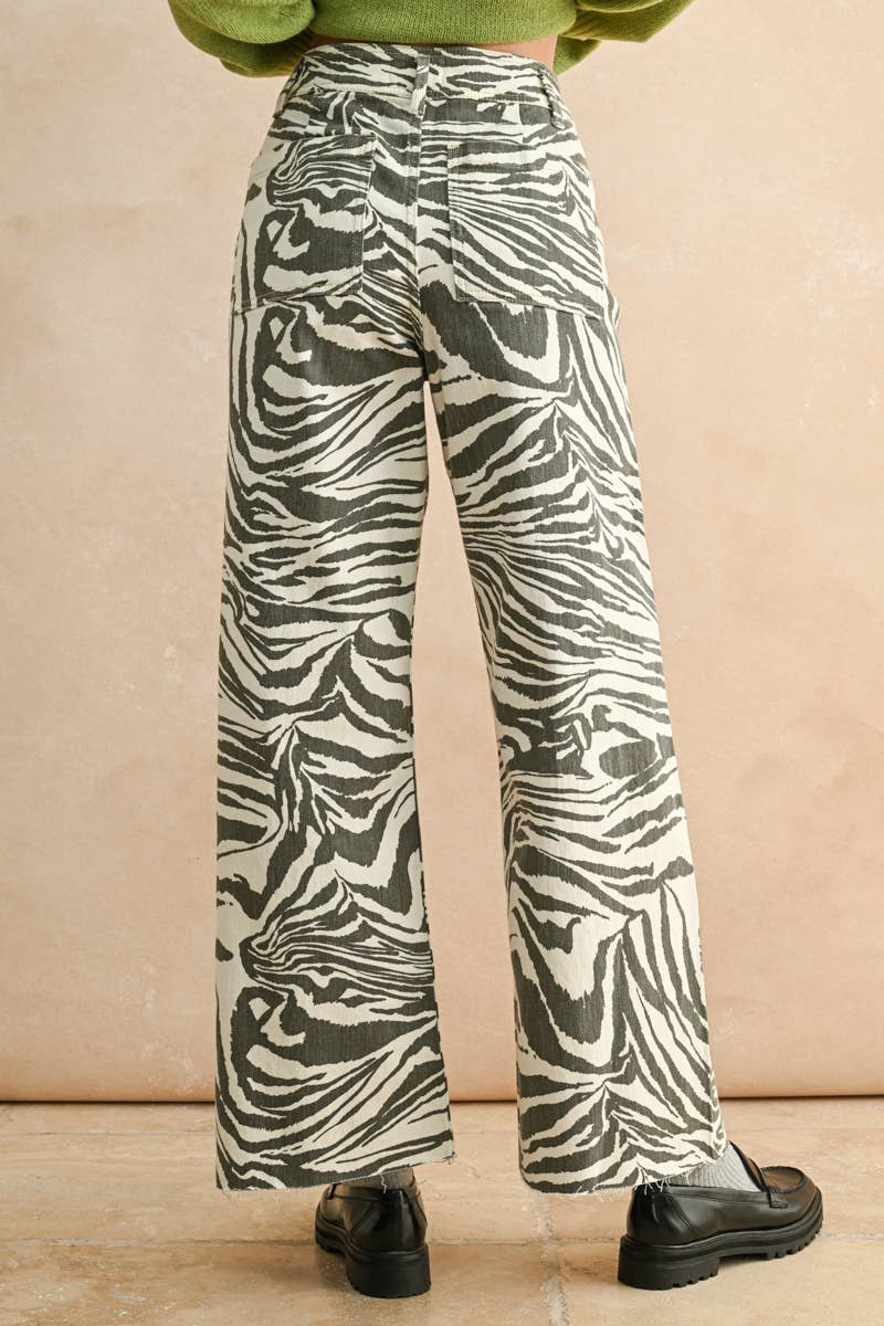 Zaza Zebra Wide Leg Jean