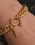 Horse Bit Carabiner Cuban Bracelet- Equestrian Steel
