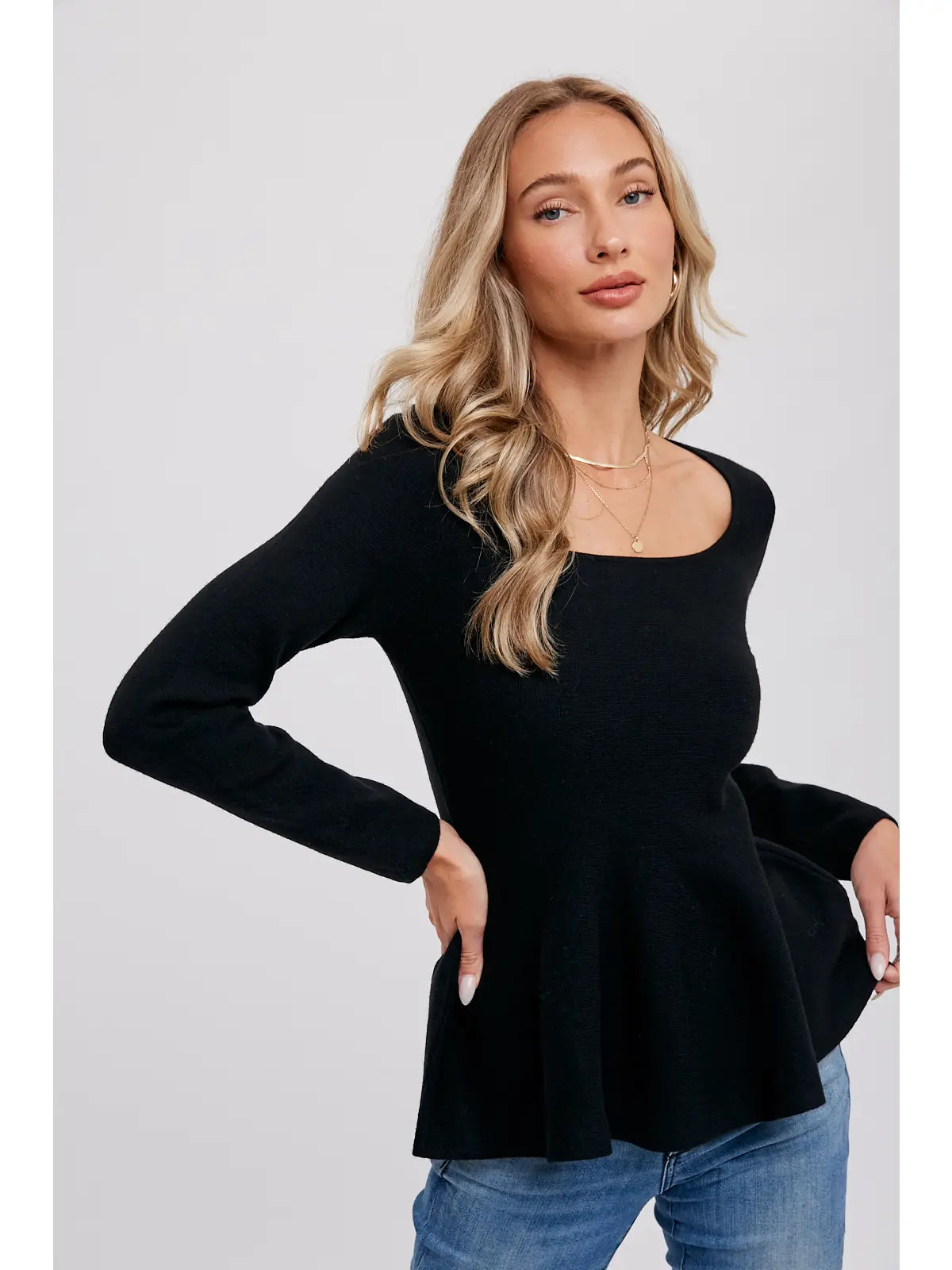 Clare Peplum Knit Top
