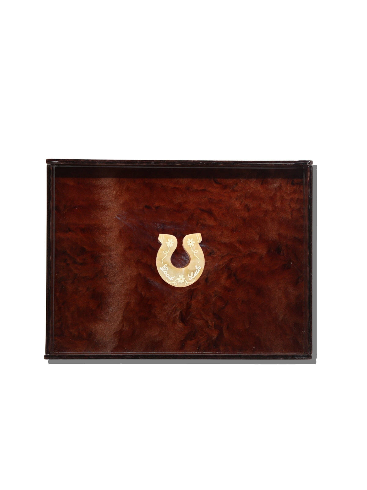 Hand-painted Good Luck Horseshoe Inlay Heirloom Tray