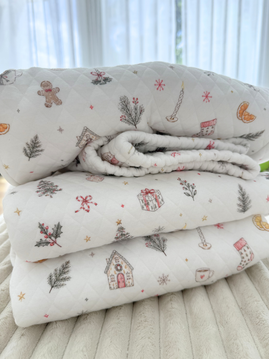 A Cottage Christmas Icons Quilted Hoodie