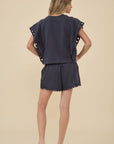 Poppy Eyelet Flutter Sleeve Top