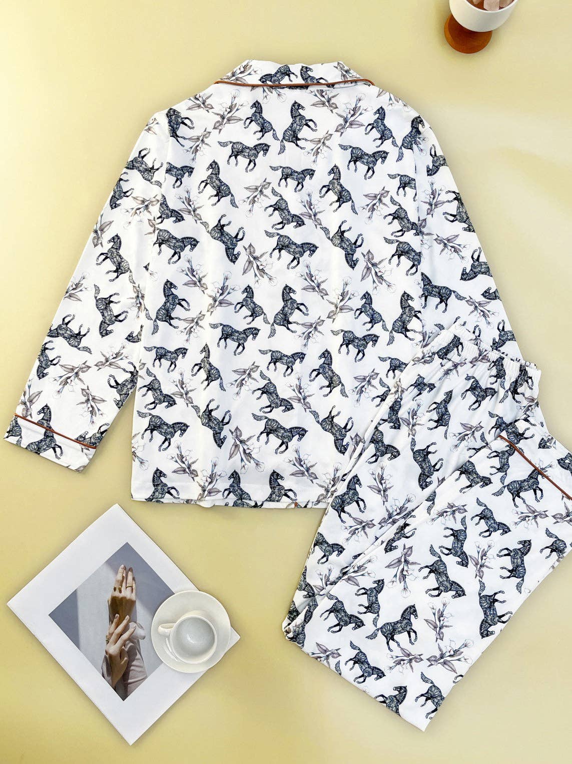 Equestrian Toile Women's Long Sleeve Pajama Set