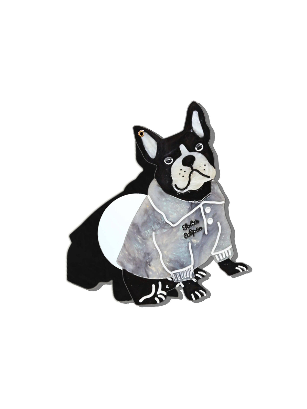 Hand-painted Preppy Puppy Compact Mirror | Eco-Friendly